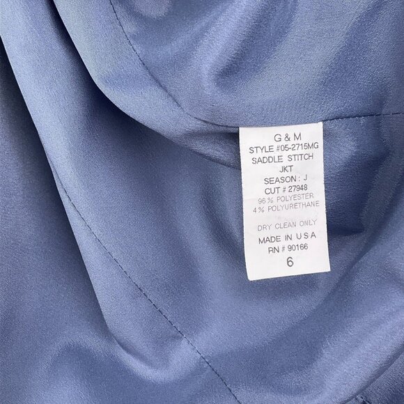 Garfield Marks Skirt Suit Women 6 Purple Saddle Stitch Zip Poly Classic USA VTG - Picture 7 of 16